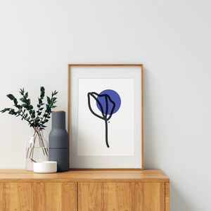 Giclée print "Flower with grass and the Moon"